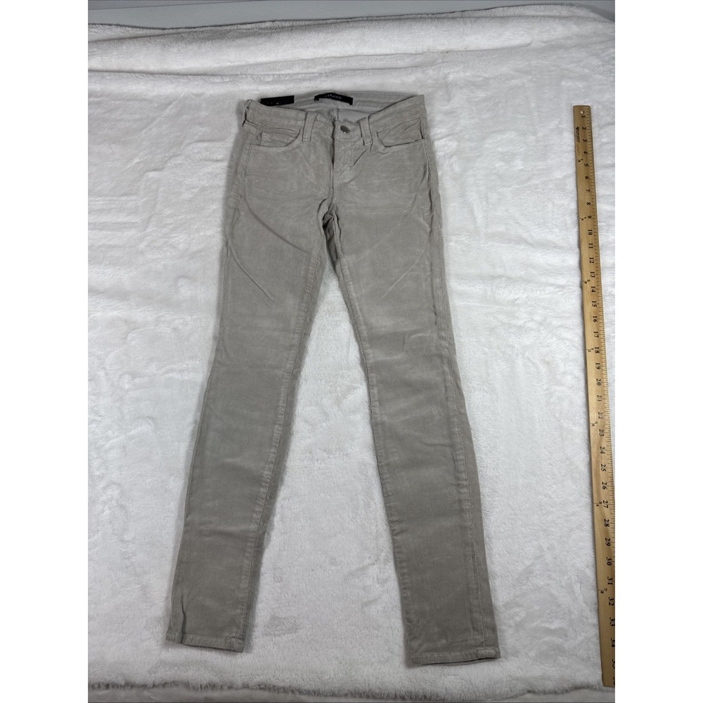 J Brand Womens Skinny Leg Corduroy Pants Light Grey Mid Rise Size 25 910F217TE